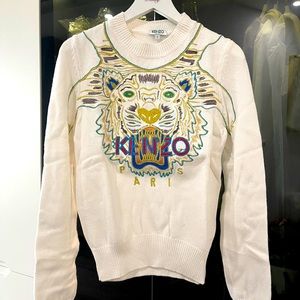 Kenzo tiger sweater white